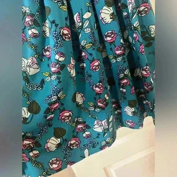EUC LulaRoe Teal Floral Dress Women’s XS - Picture 8 of 11